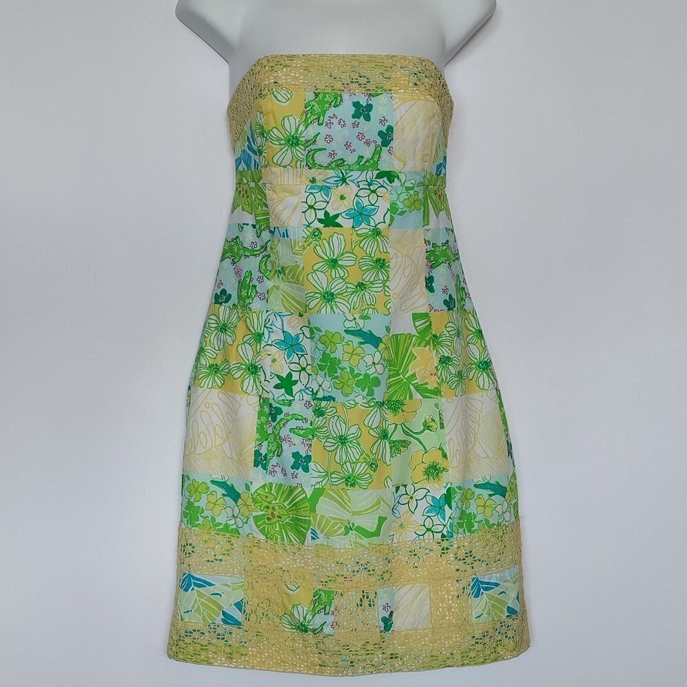 Lilly Pulitzer Sz 6 Gator Patch Lace Bowen Dress